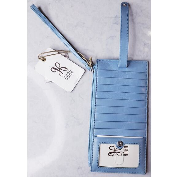 NWT HOBO Kimi Wristlet Wallet & Card Holder Vintage Hide Leather in Blue Mist - Picture 12 of 15